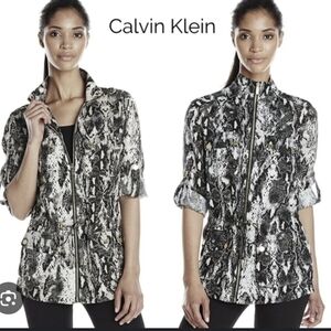 Calvin Klein Lightweight Linen Monochrome Snakeskin Jacket Size 2x